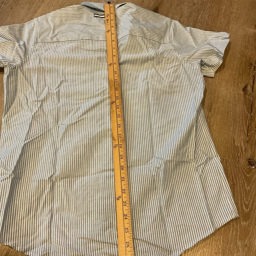 Tommy Hilfiger - Butter Down Short Sleeve Striped Shirt - Blue - Ladies Size 8 - Picture 10 of 11